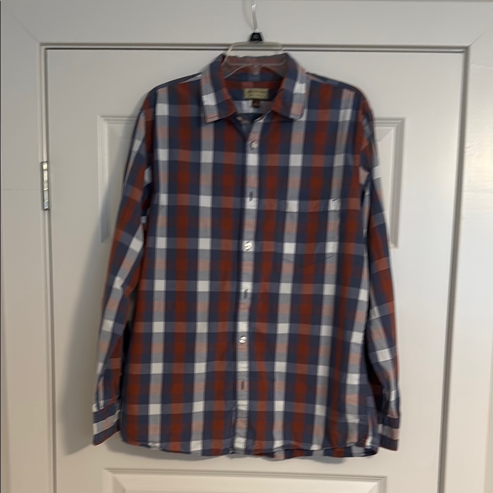 Sonoma| Men's Plaid Long Sleeve Shirt - Red and Blue